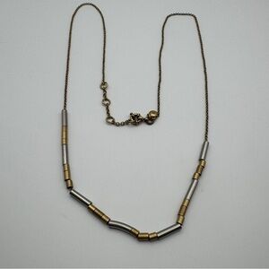 J. Crew Long Mixed Metal Tube Bead Necklace 32”-34”